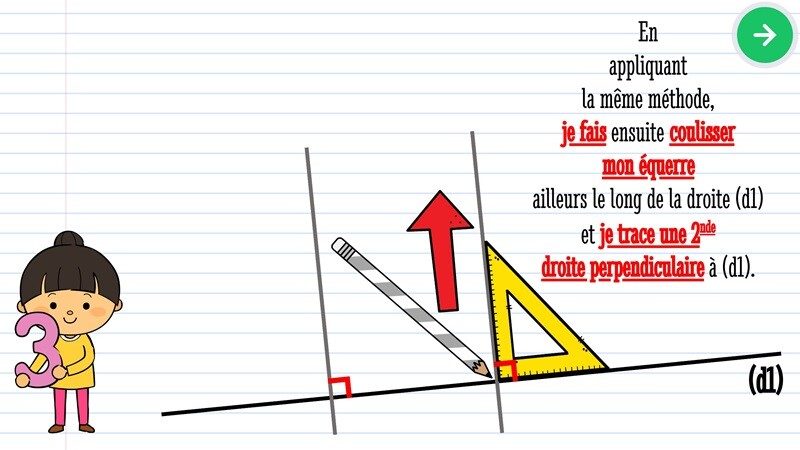 Comment tracer une droite parallèle avec une réquerre (cycle 3