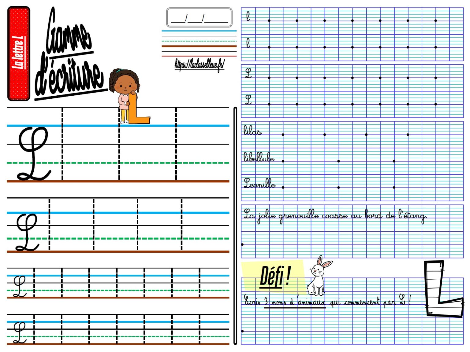 Cahier D'écriture Ce1 à Télécharger Gratuitement CE1/CE2-Ecriture-Les fichiers d’écriture - laclassebleue, site de